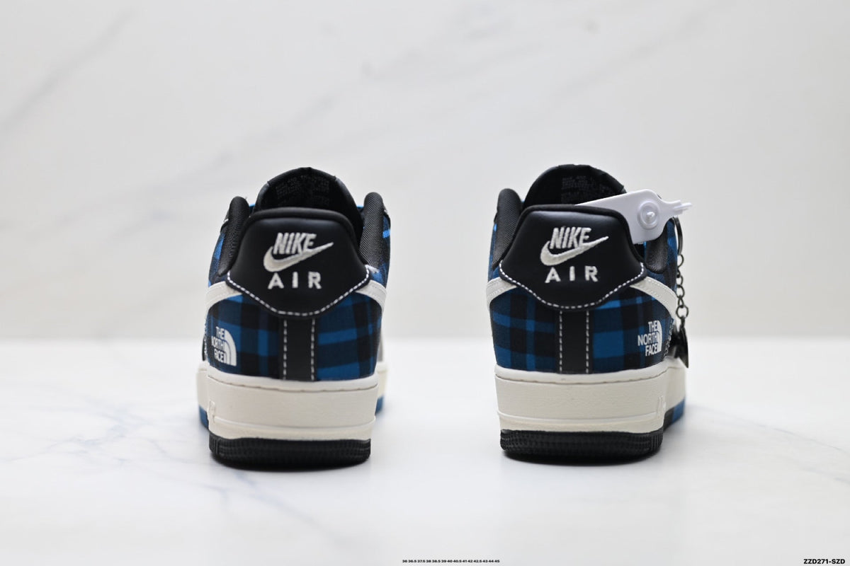 Nike Air Force 1 '07 LV8 Plaid Graphic Low-Top Sneakers – Black/Blue