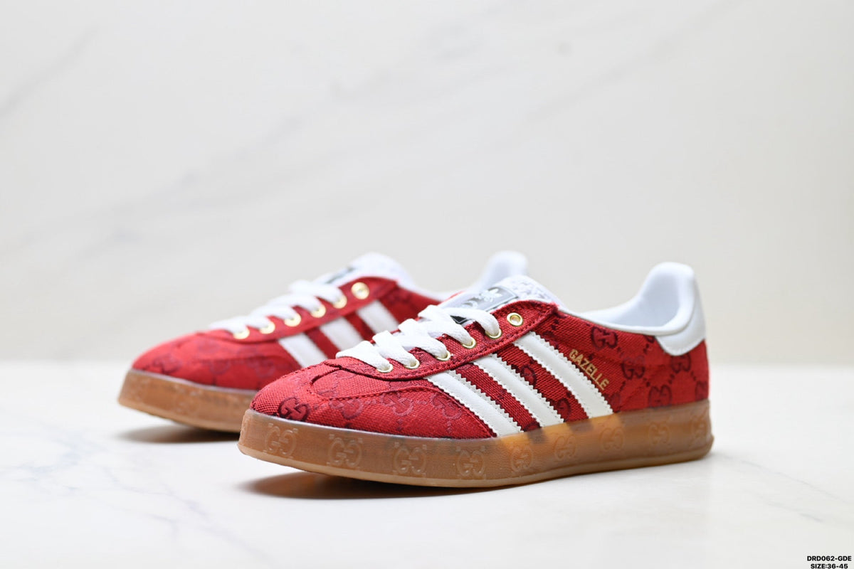 adidas Gazelle Red GG Monogram Sneakers