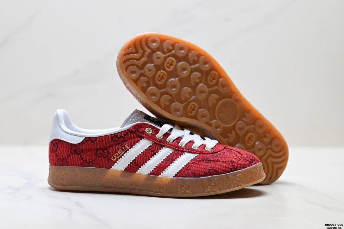 adidas Gazelle Red GG Monogram Sneakers