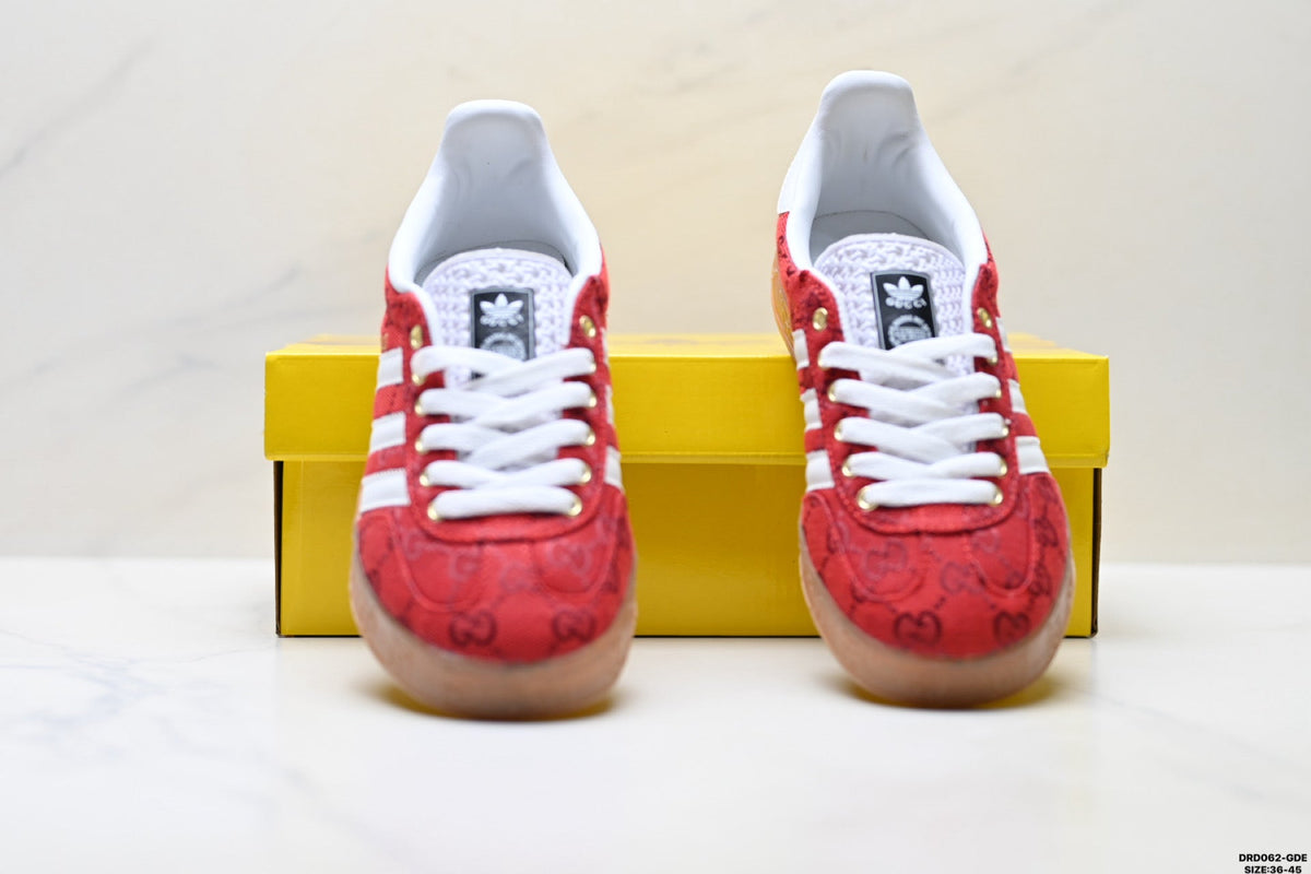 adidas Gazelle Red GG Monogram Sneakers
