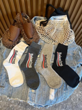 Balenciaga Logo Striped Mid Calf Crew Socks, Unisex Fashion Street Casual Socks