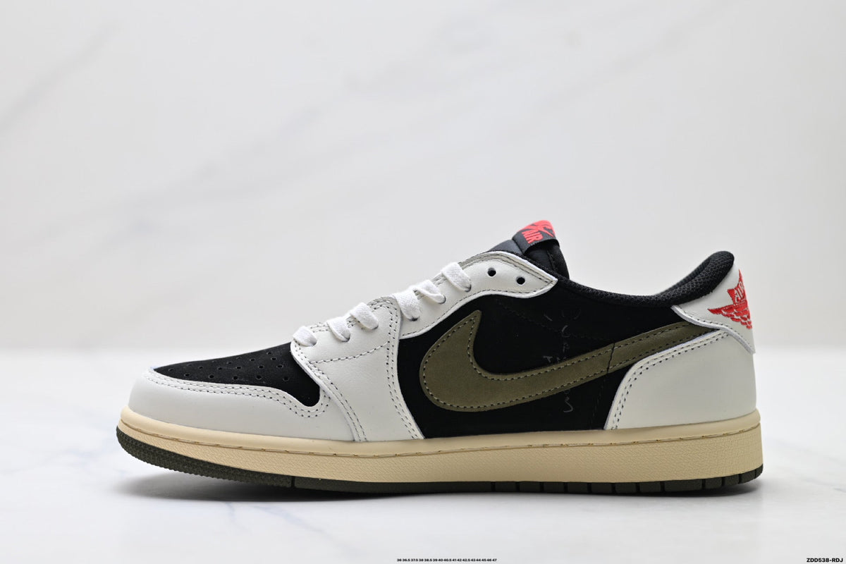 Nike Low-Top Sneakers Black White Red Unisex Style 42