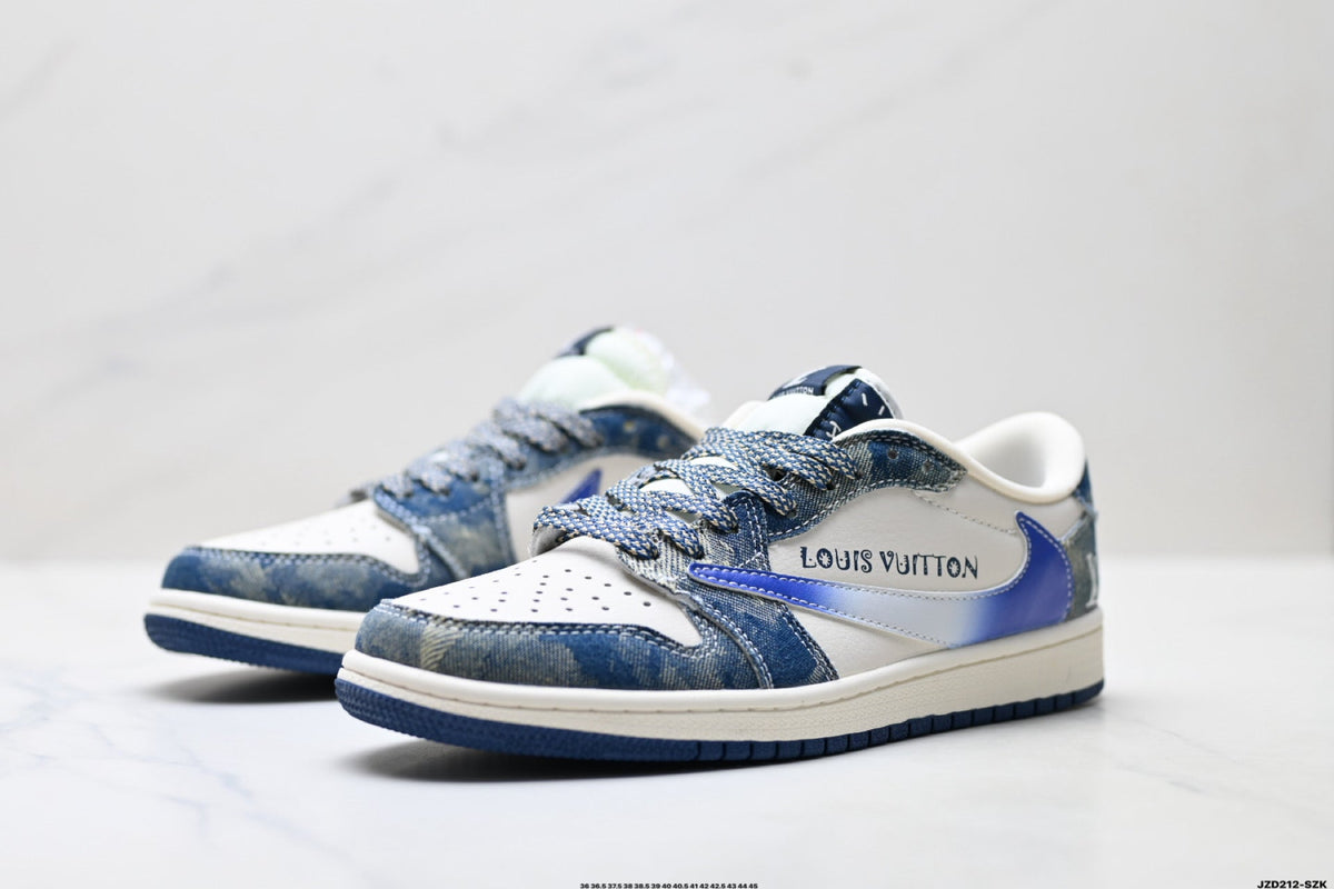 Nike Low-Top Sneakers Blue White Graphic Alt Unisex Collaboration Edition Style 21