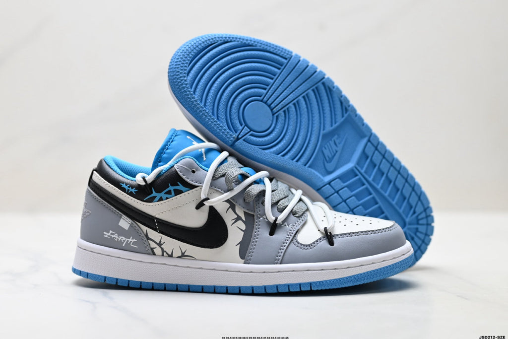 Nike Low-Top Sneakers White Black Blue Unisex Style 18