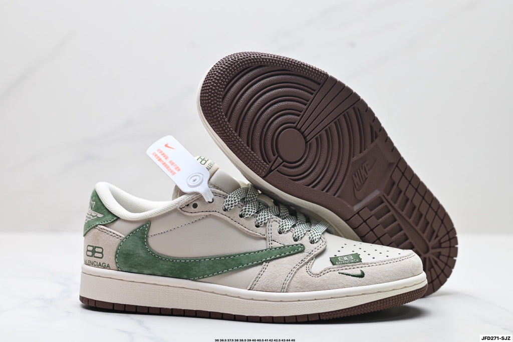 Nike Low-Top Sneakers White Green Unisex Style 04
