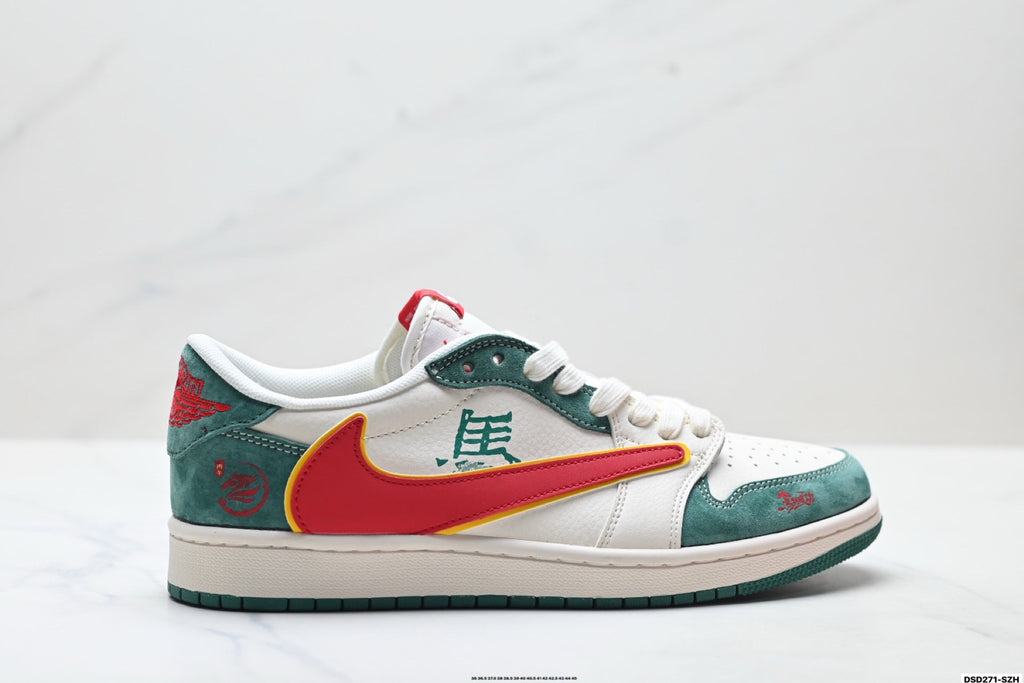 Nike Low-Top Sneakers White Green Orange Unisex Style 26
