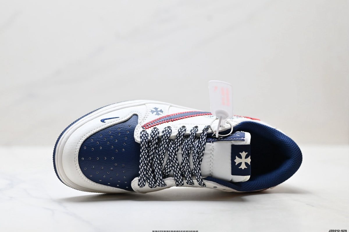 Nike Low-Top Sneakers White Navy Red Graphic Unisex Collaboration Edition Style 27
