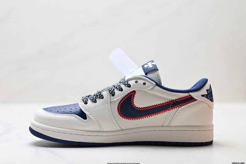Nike Low-Top Sneakers White Navy Red Graphic Unisex Collaboration Edition Style 27