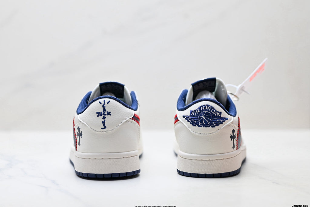 Nike Low-Top Sneakers White Navy Red Graphic Unisex Collaboration Edition Style 27