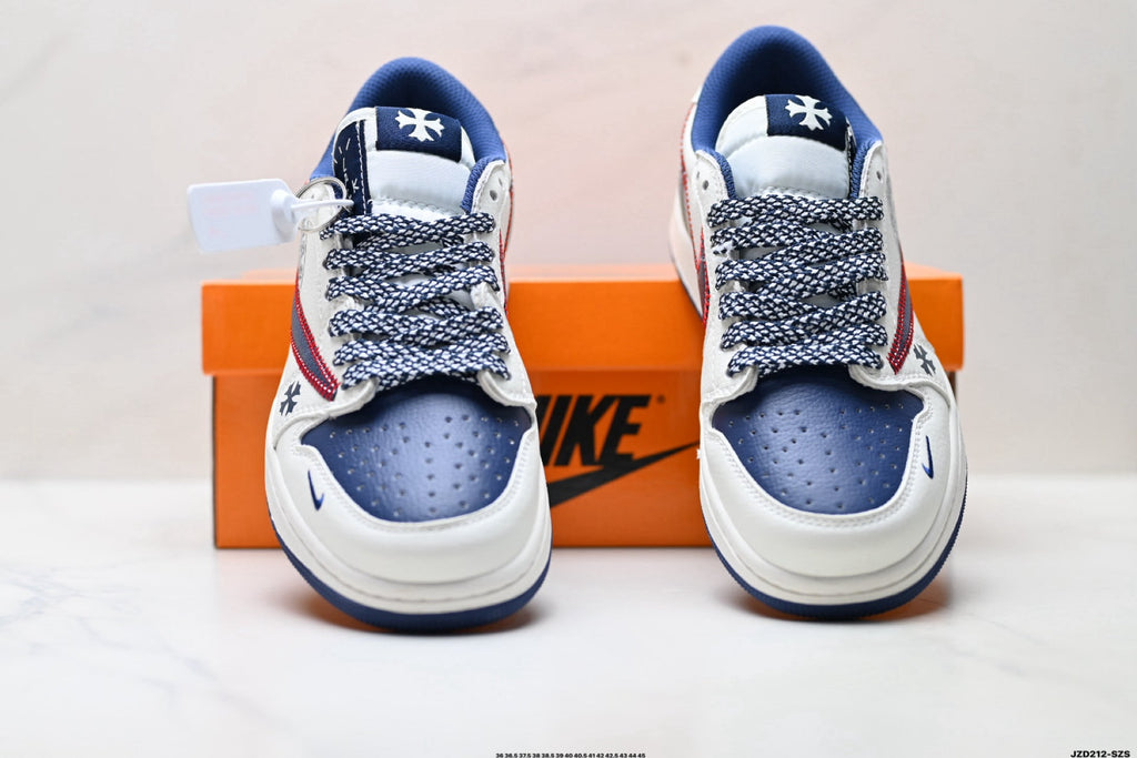 Nike Low-Top Sneakers White Navy Red Graphic Unisex Collaboration Edition Style 27