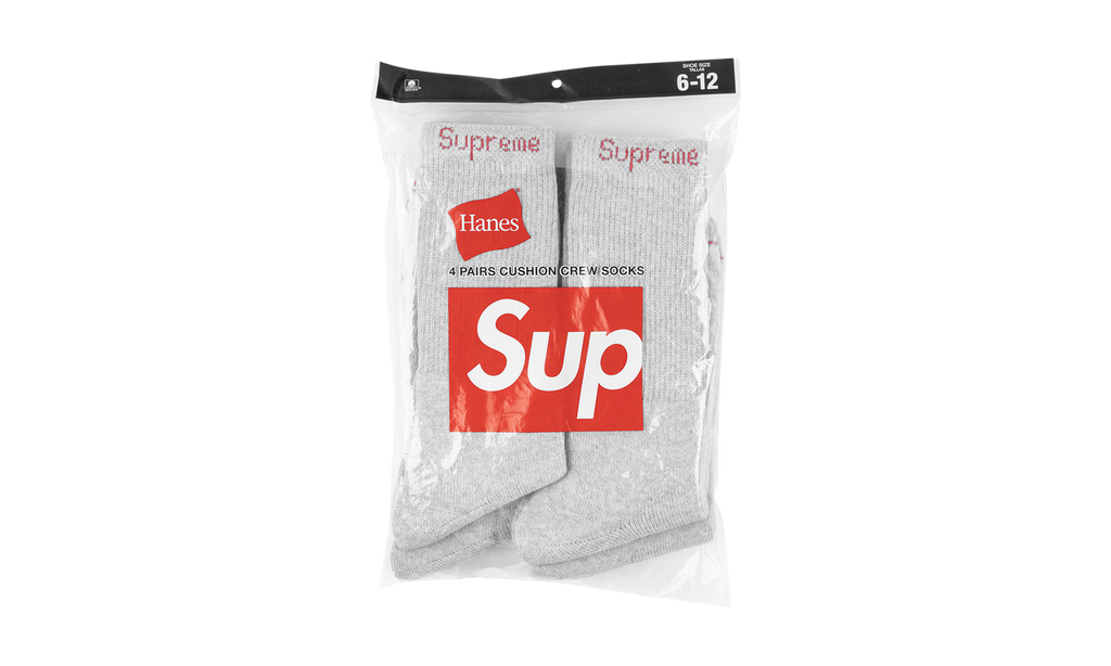 Hanes Crew Socks "(4 Pack) Heather Grey" SU488